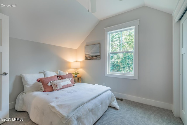 32 Faculty Dr, Beaufort, SC 29907 - bedroom featuring vaulted ceiling, carpet floors, and ceiling fan