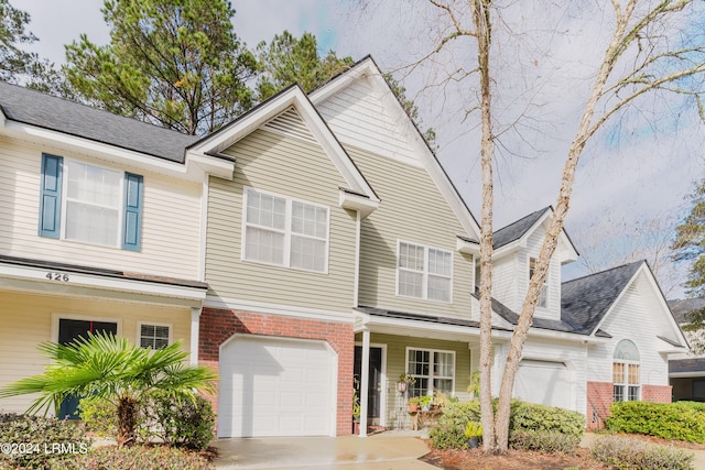 view of front of home with a garage