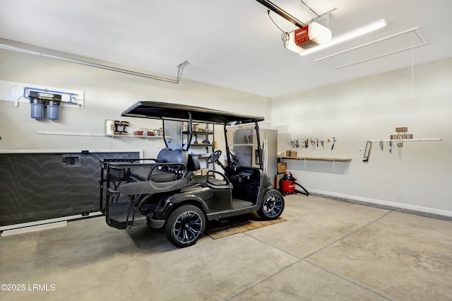 garage featuring a garage door opener