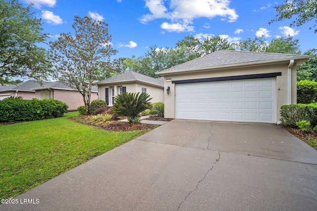 355 Hampton Pl, Bluffton, SC 29909 - view of front facade featuring a front lawn, driveway, stucco siding, and an attached garage