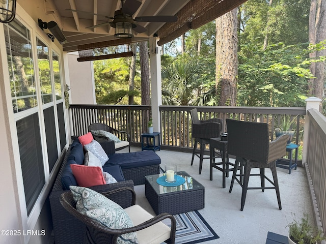 80 Paddle Boat Ln Unit 806, Hilton Head Island, SC 29928 - view of patio / terrace with a ceiling fan and an outdoor living space