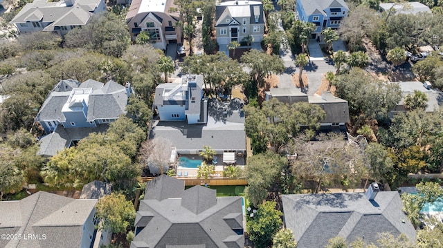 aerial view with a residential view