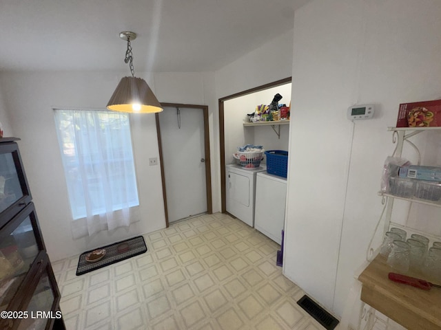 36 Clear Spring Rd, Saint Helena Island, SC 29920 - dining area featuring washing machine and dryer and light floors