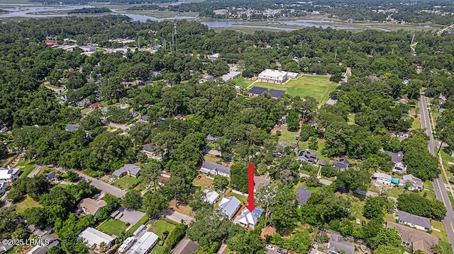 420 Waight St, Beaufort, SC 29902 - aerial view of property's location featuring a large body of water and nearby suburban area