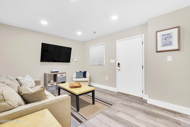 living room featuring light hardwood / wood-style floors