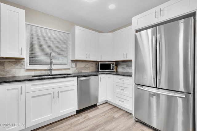 kitchen with white cabinetry and stainless steel appliances