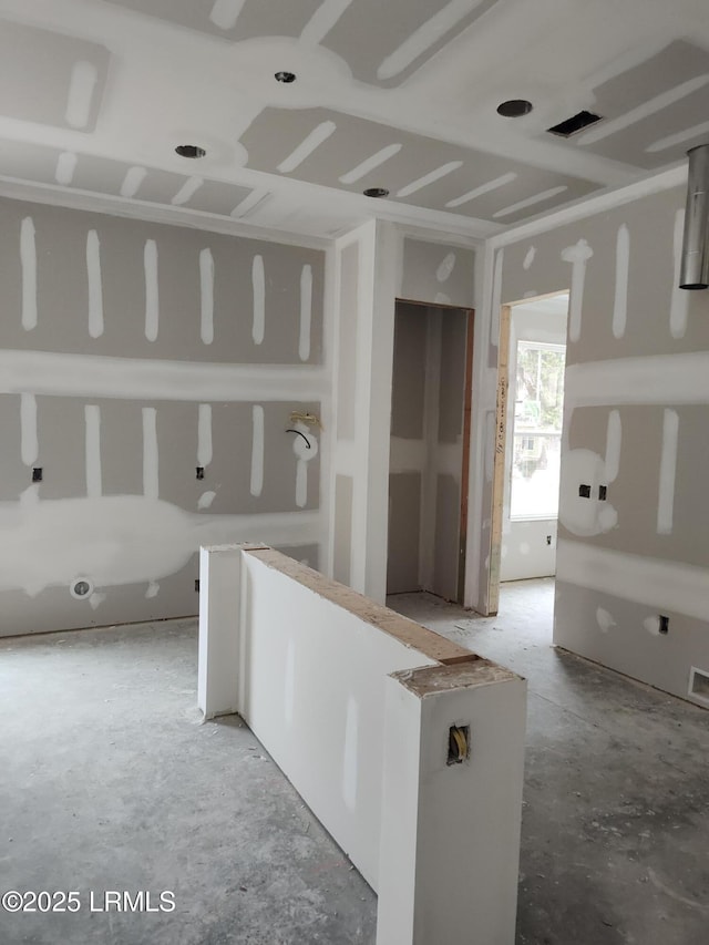 interior space featuring white cabinets