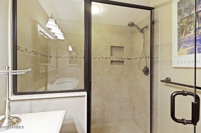 13 Harbourside Ln Unit 7155, Hilton Head Island, SC 29928 - bathroom featuring a stall shower and vanity