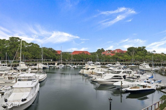 13 Harbourside Ln Unit 7155, Hilton Head Island, SC 29928 - dock area featuring view of marina and a water view