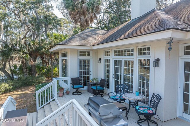 deck with grilling area