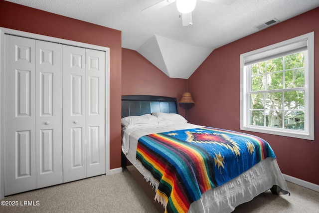 5 Regent Ave, Bluffton, SC 29910 - carpeted bedroom with a closet, a ceiling fan, and vaulted ceiling