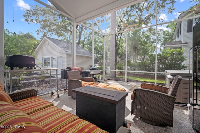 5 Regent Ave, Bluffton, SC 29910 - sunroom with an outdoor living space, vaulted ceiling, and plenty of natural light
