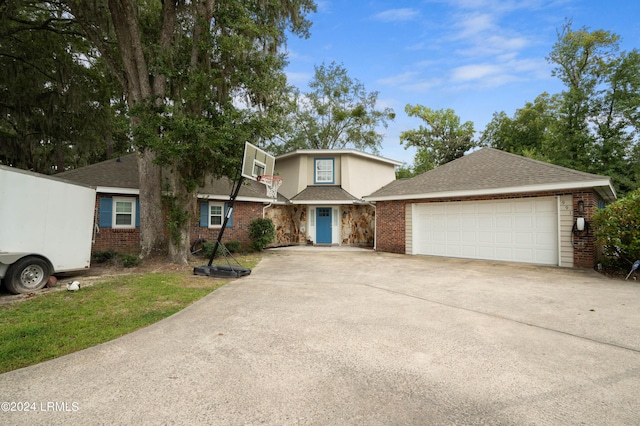 view of front property with a garage