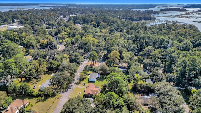 3001 N St, Beaufort, SC 29902 - aerial view of property and surrounding area featuring a large body of water and a heavily wooded area
