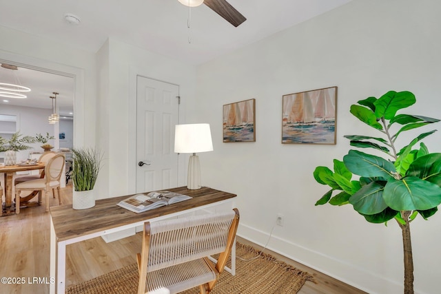3001 N St, Beaufort, SC 29902 - office space with wood finished floors, baseboards, and a ceiling fan