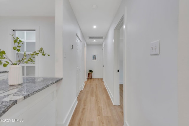 3001 N St, Beaufort, SC 29902 - hallway featuring light wood-style floors, recessed lighting, and baseboards