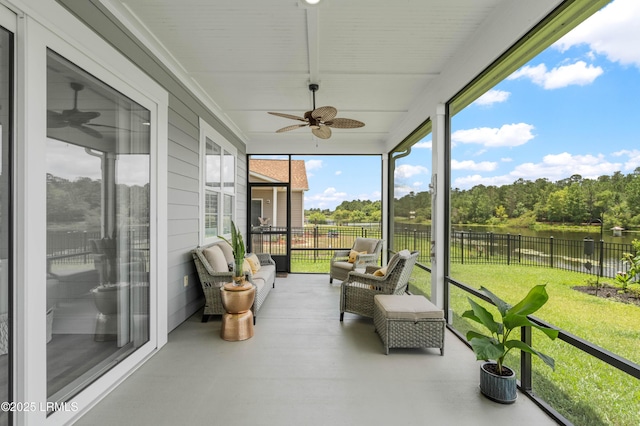 327 River Oak Way, Hardeeville, SC 29927 - sunroom featuring ceiling fan