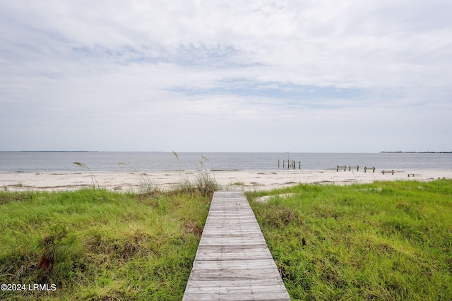 water view with a view of the beach