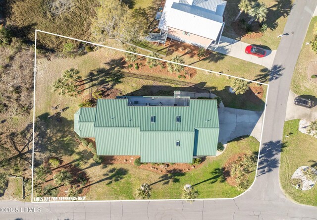 1 Scallop Ct, Harbor Island, SC 29920 - view from above of property featuring property parcel outlined