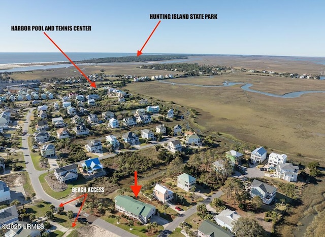 1 Scallop Ct, Harbor Island, SC 29920 - aerial overview of property's location featuring a nearby body of water and nearby suburban area