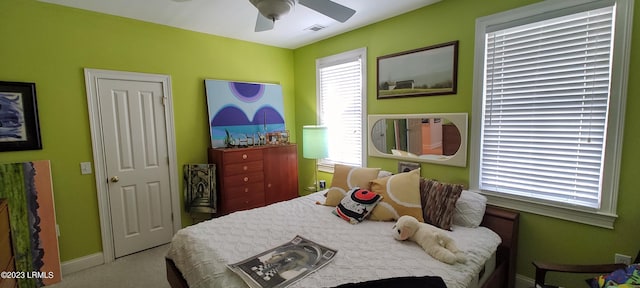 45 Holbrook Dr, Beaufort, SC 29902 - carpeted bedroom featuring baseboards and a ceiling fan