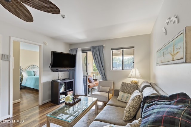 living room featuring hardwood / wood-style floors