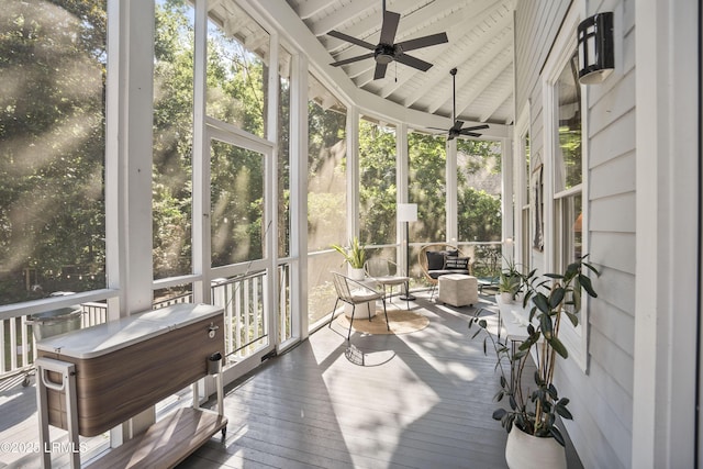 105 Bartram Dr, Beaufort, SC 29902 - sunroom with ceiling fan and lofted ceiling