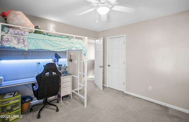 31 Shadow Moss Dr, Beaufort, SC 29906 - bedroom featuring light colored carpet, baseboards, and a ceiling fan