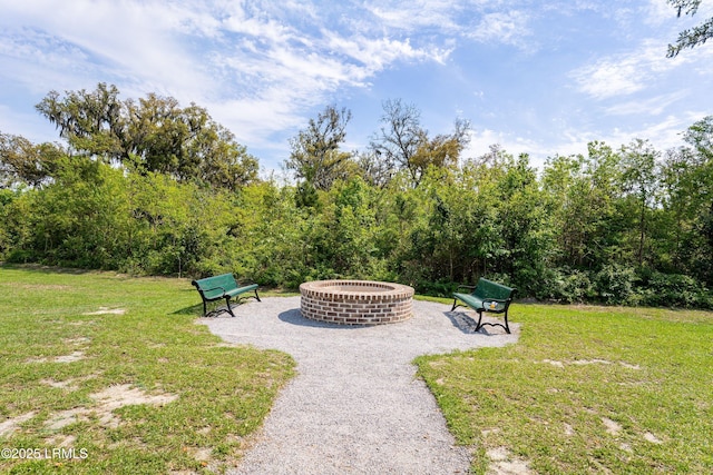 31 Shadow Moss Dr, Beaufort, SC 29906 - surrounding community featuring a yard, a patio area, and a fire pit