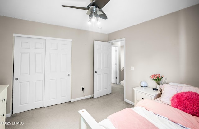 31 Shadow Moss Dr, Beaufort, SC 29906 - carpeted bedroom featuring a closet, ceiling fan, and baseboards