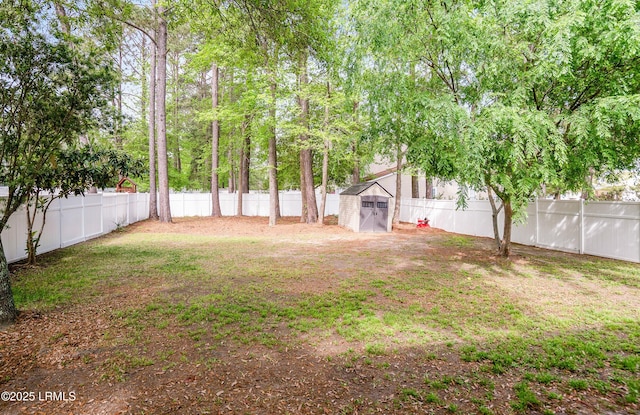 31 Shadow Moss Dr, Beaufort, SC 29906 - view of yard with a fenced backyard, a storage unit, and an outdoor structure