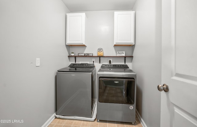 31 Shadow Moss Dr, Beaufort, SC 29906 - clothes washing area with washer and dryer, baseboards, and cabinet space