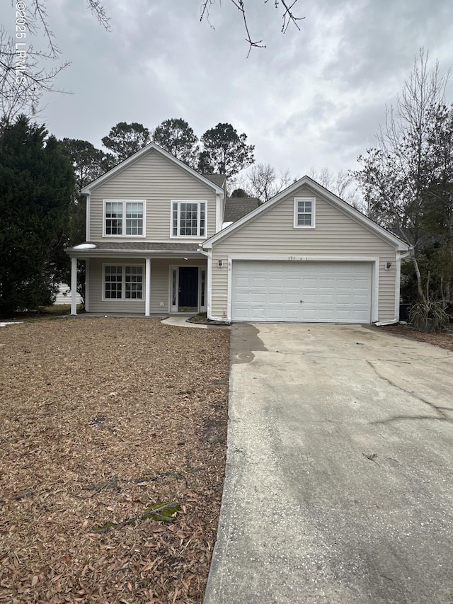 front facade with a garage