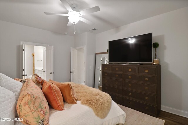 17 Marlowe Way Unit 1, Bluffton, SC 29910 - bedroom with dark wood finished floors, baseboards, and ceiling fan