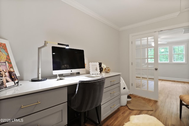 17 Marlowe Way Unit 1, Bluffton, SC 29910 - office space with ornamental molding, light wood finished floors, and built in study area