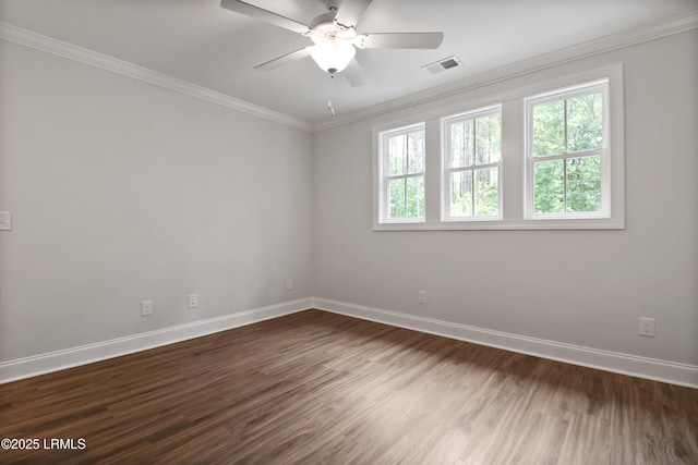 17 Marlowe Way Unit 1, Bluffton, SC 29910 - unfurnished room with plenty of natural light, baseboards, dark wood-style floors, and crown molding