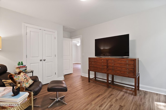17 Marlowe Way Unit 1, Bluffton, SC 29910 - sitting room with wood finished floors and baseboards