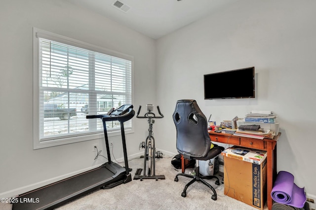 view of carpeted office