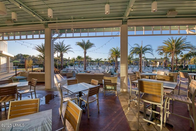 view of patio featuring an outdoor living space and outdoor dining space