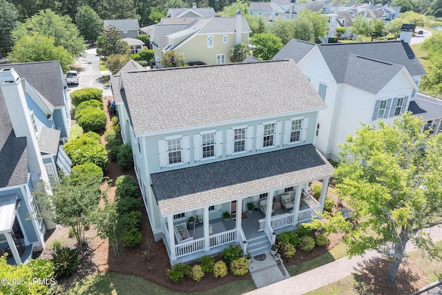 drone / aerial view with a residential view
