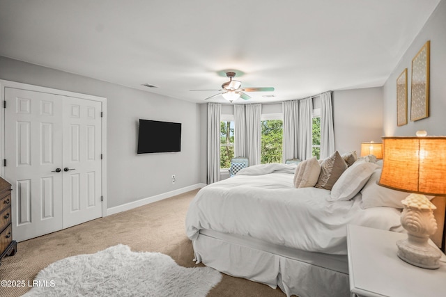 70 Dolphin Point Dr, Beaufort, SC 29907 - carpeted bedroom featuring a ceiling fan and a closet