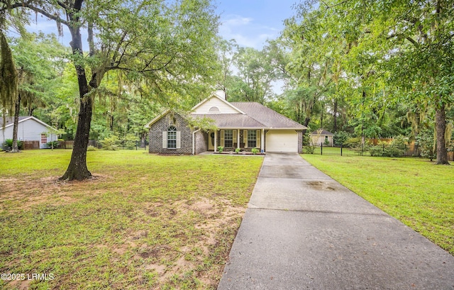 28 Walnut Hill St, Beaufort, SC 29907 - ranch-style home with an attached garage, concrete driveway, and a porch