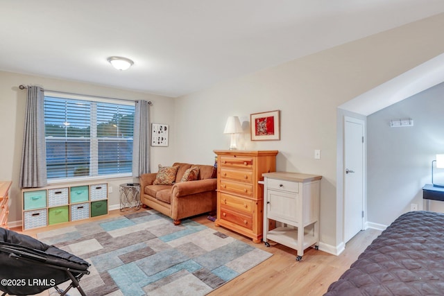 bedroom featuring light hardwood / wood-style floors