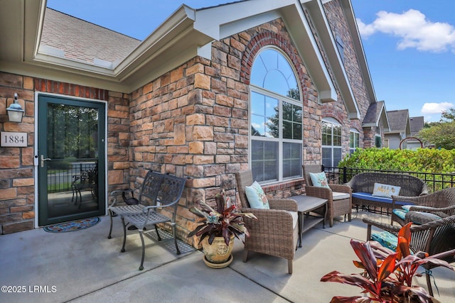 view of patio with outdoor lounge area