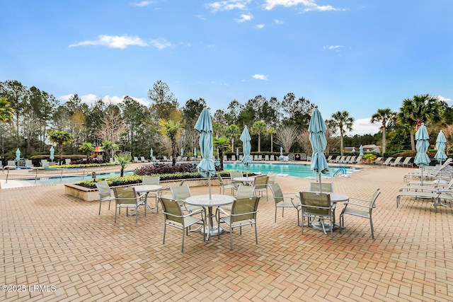 view of patio / terrace with a community pool