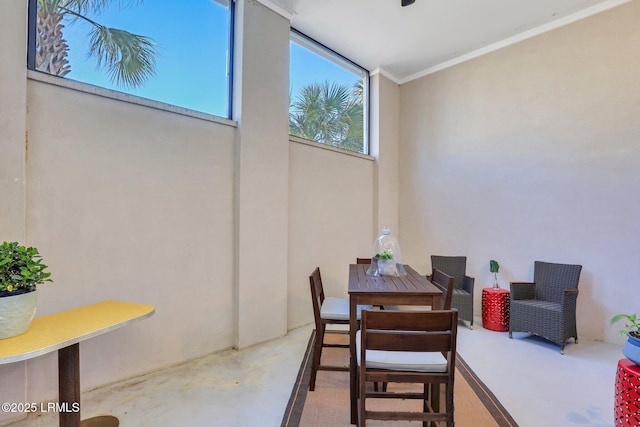 10 Abbey Row Unit 1A, Beaufort, SC 29906 - dining area featuring concrete flooring and crown molding