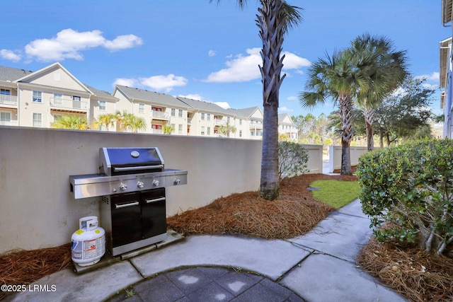 10 Abbey Row Unit 1A, Beaufort, SC 29906 - view of patio featuring a residential view, a balcony, and area for grilling