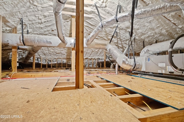 view of unfinished attic