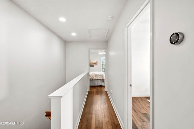 hall featuring dark hardwood / wood-style floors