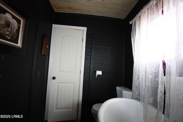 bathroom featuring wood ceiling